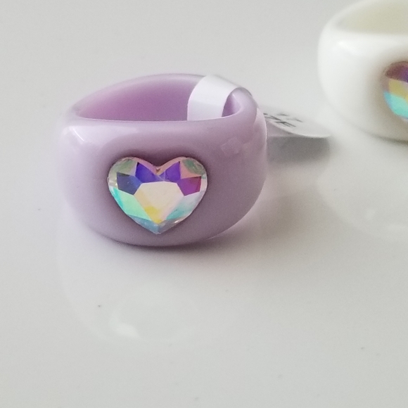 3/30 ☘️Chunky Rings for Women, Acrylic Rings with rhinestones, 3 colors, sizes 7 - Picture 5 of 12